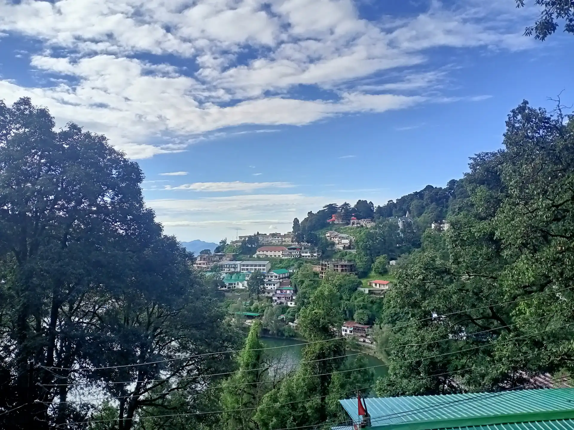 Nainital town spread across the hillside