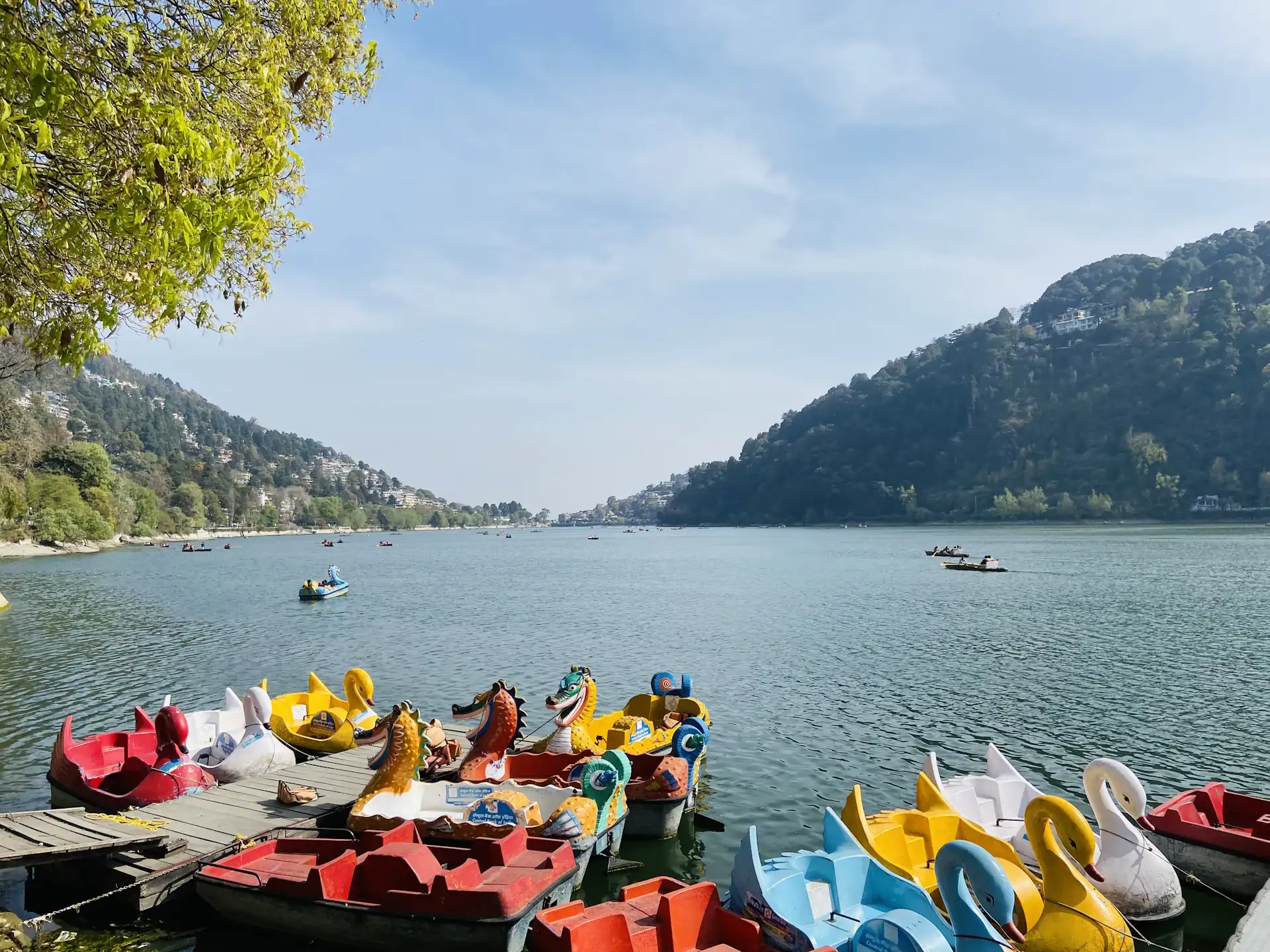 Colourful pedal boats at Naini Lake